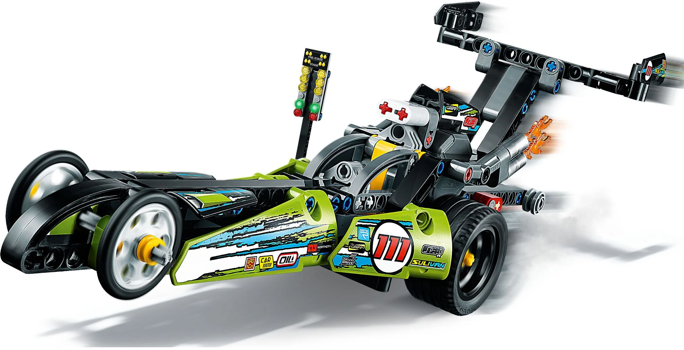 Light green retrofit racing cars 乐高 LEGO 42103 image 2