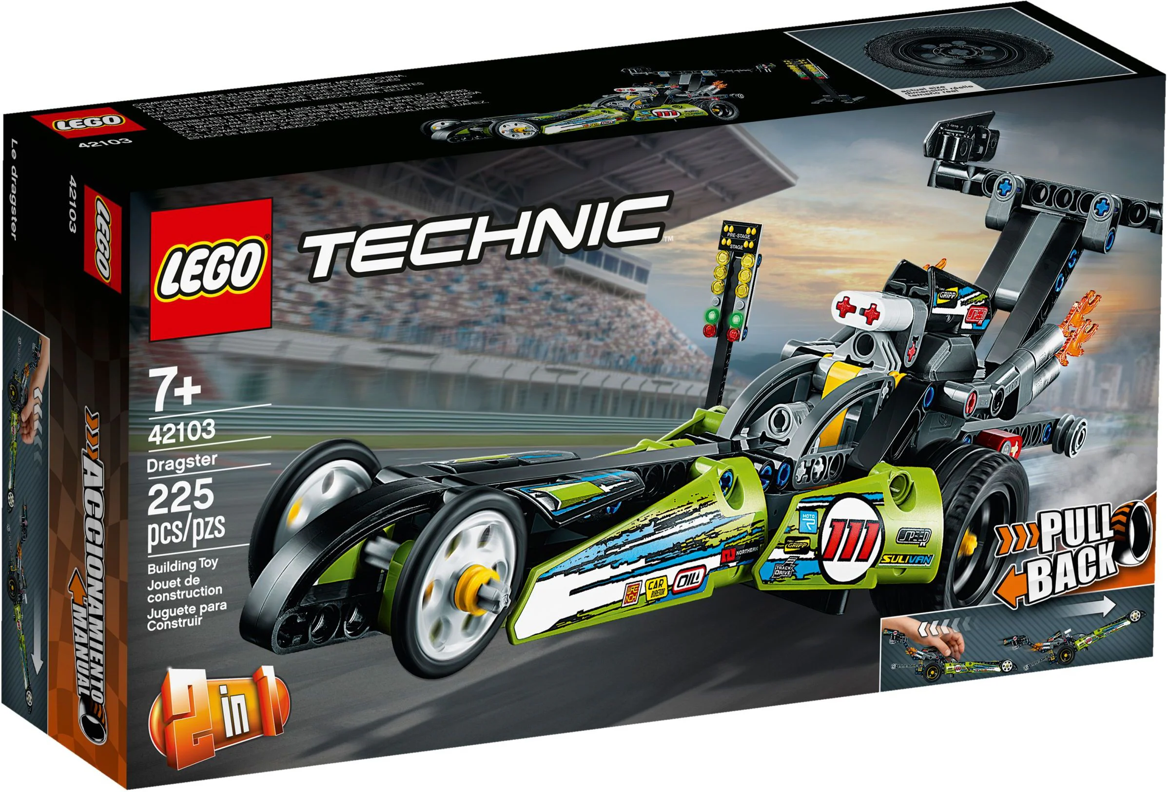 Light green retrofit racing cars 乐高 LEGO 42103 image 3