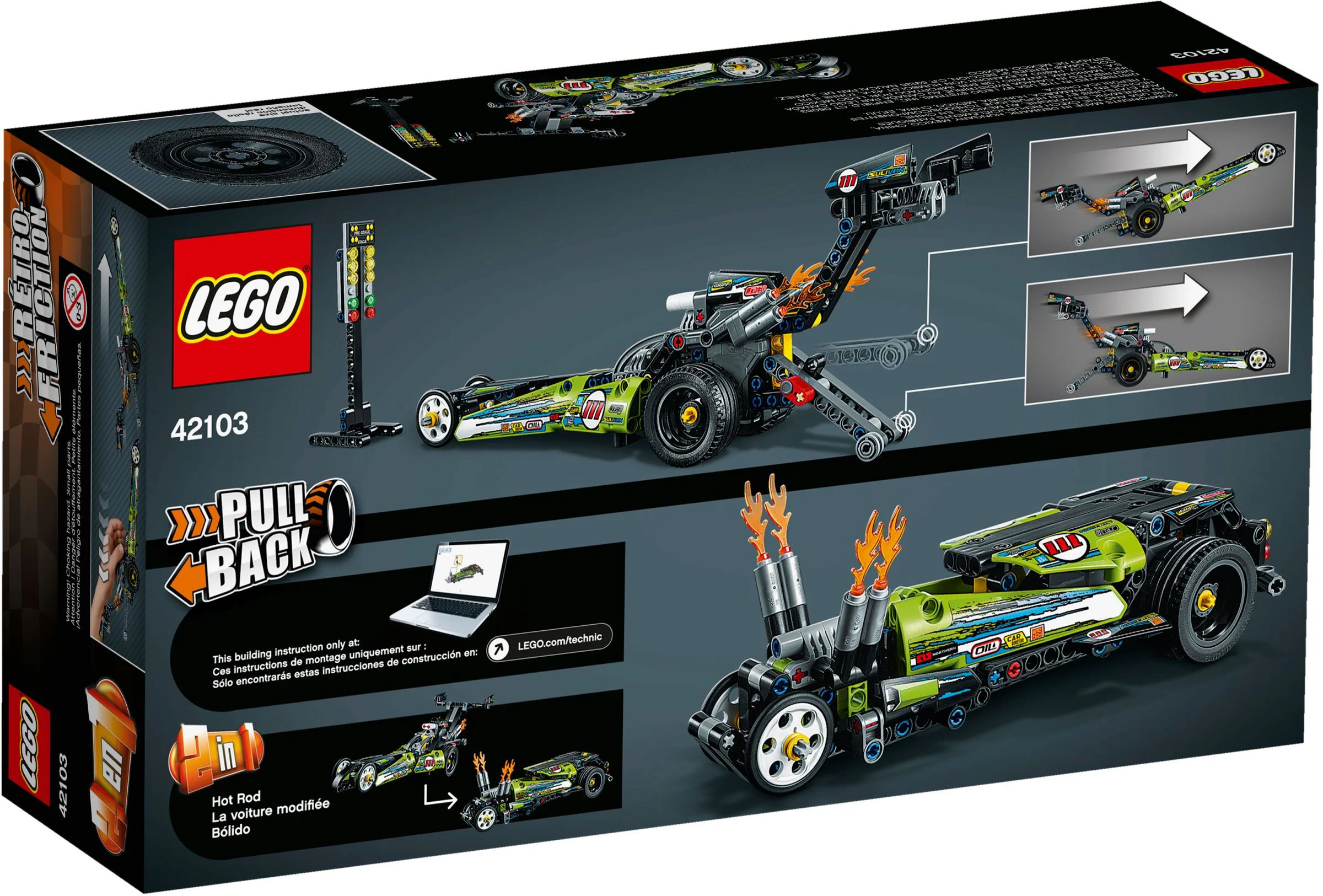 Light green retrofit racing cars 乐高 LEGO 42103 image 4
