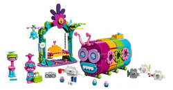 Rainbow caterpillar bus