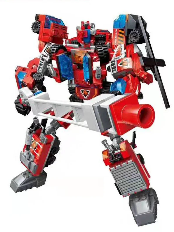 Supervolunteer: The Flaming War God, six combinations, the Spirit Command Vehicle, the Decepticon Fire Vehicle, the Fracking Cloud Elevator, the Pulse Train, the Pioneer Helicopter, the Hurricane Smoker 启蒙 QMAN/ENLIGHTEN/Keeppley 1416