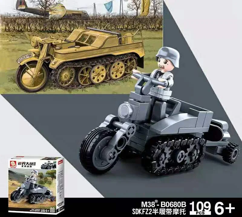 World War II North African Campaign: 4 Types of Combined Air Defense Vehicles 小鲁班 Sluban M38-B0680A image 3