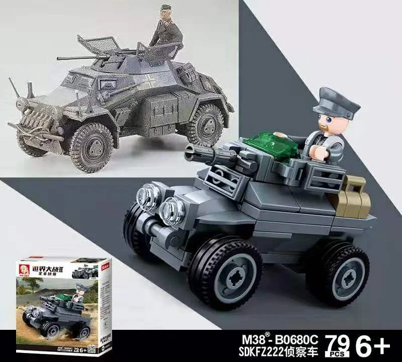 World War II North African Campaign: 4 Types of Combined Air Defense Vehicles 小鲁班 Sluban M38-B0680A image 6
