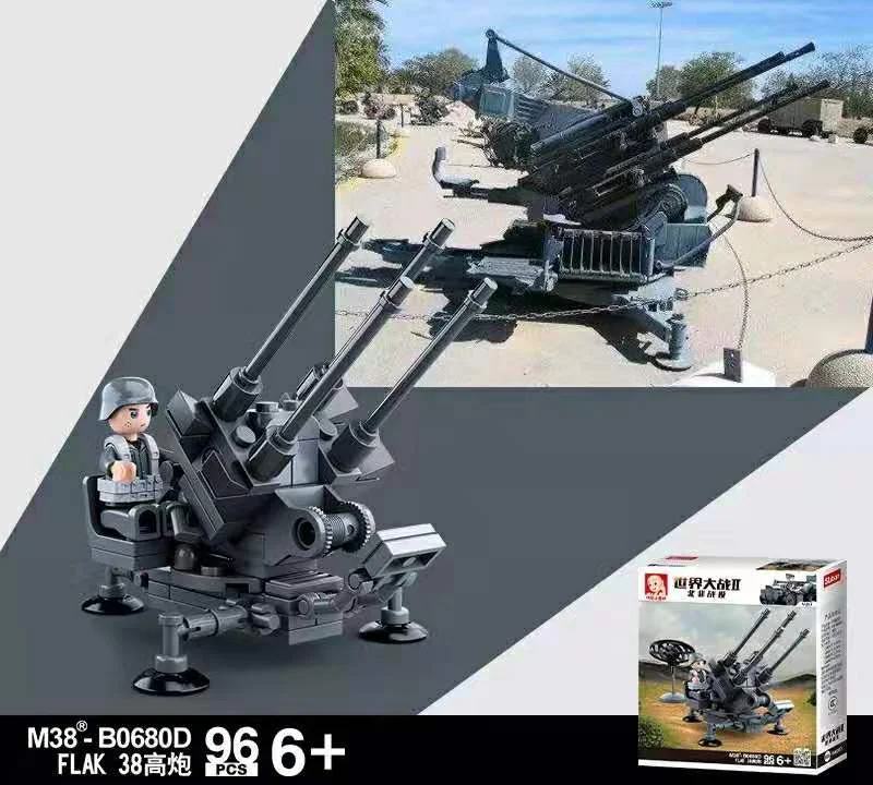 World War II North African Campaign: 4 Types of Combined Air Defense Vehicles 小鲁班 Sluban M38-B0680A image 7