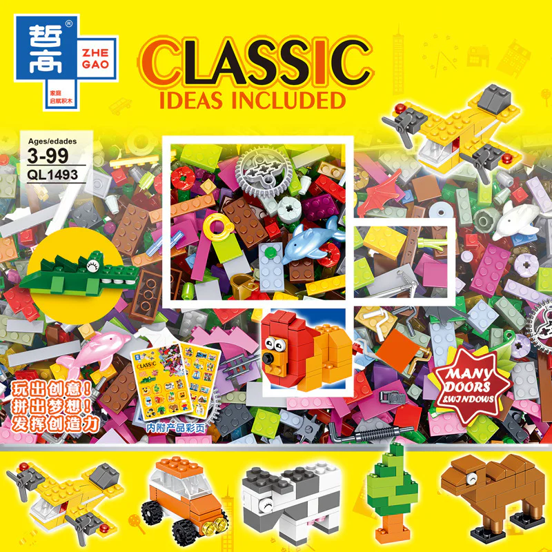 FREE-TO-ASSEMBLE CREATIVE BASE DIY SMALL BUILDING BLOCKS 哲高 ZHEGAO QL1493 image 1