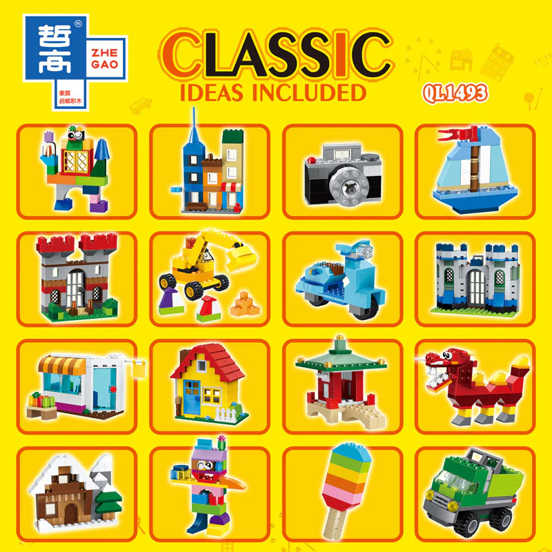 FREE-TO-ASSEMBLE CREATIVE BASE DIY SMALL BUILDING BLOCKS 哲高 ZHEGAO QL1493 image 2
