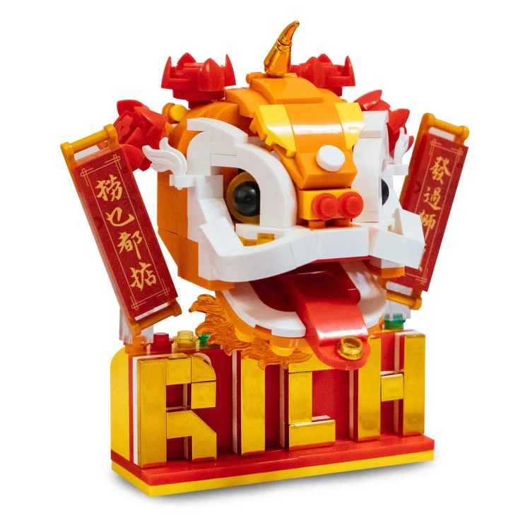 National Tiger Head: Awakened Lion Looks Like a Fairy 万物可砌 Brickable BR6001