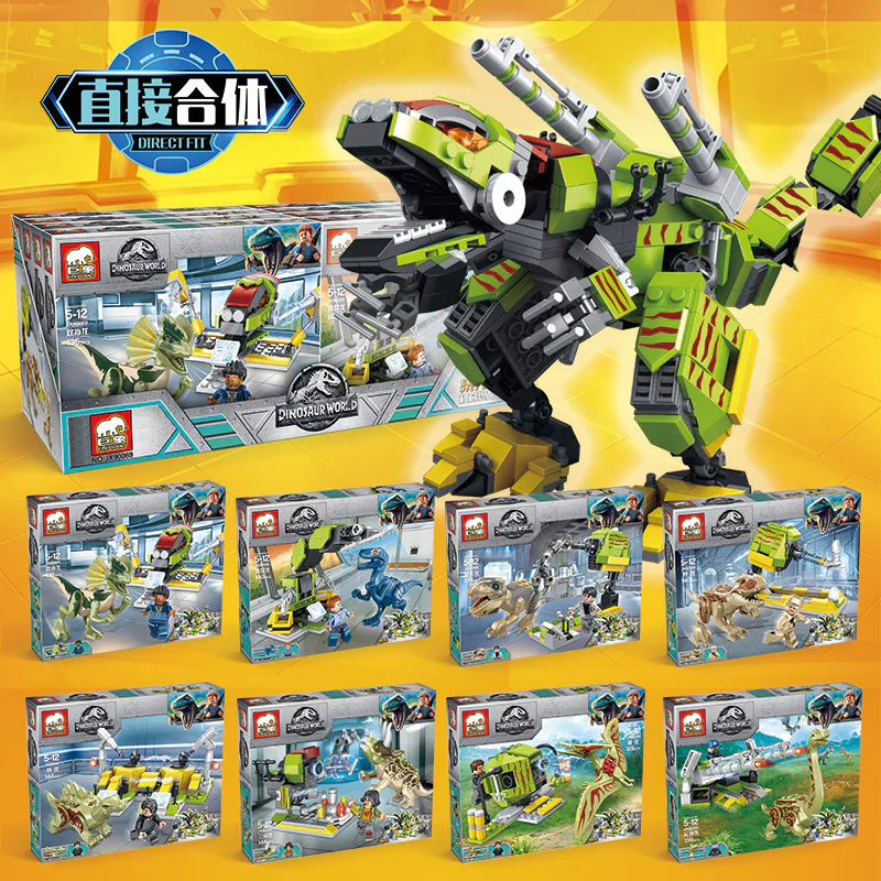 World of Dinosaurs: 8 Mechanical Dinosaur Combinations 巨象Elephant JX90069 image 2