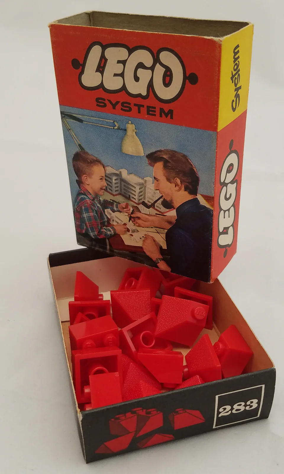 Sloping Ridge and Valley Bricks, Red 乐高 LEGO 283