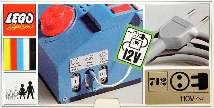 "Step-Down Power Supply: 12V Transformer for 220V Power Source Pack" 乐高 LEGO 742 image 2