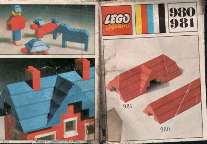 23 Sloping Bricks, Including Roof Peak Bricks, Red 乐高 LEGO 981
