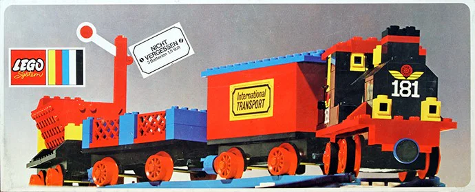 Railway Train Set with Electric Motor, Signal System, and Track Switching Device 乐高 LEGO 181