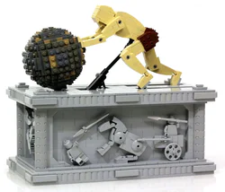 Icarus pushes a ball.