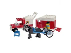 Trolley and horse-drawn carriage