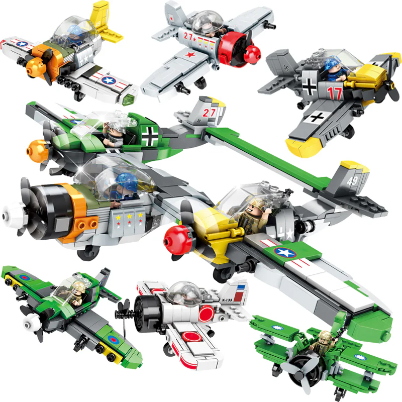 Unitary 6 Fire, BF-109, Zero, P-40, La-7, Hawk-III 巧乐童 TS88051
