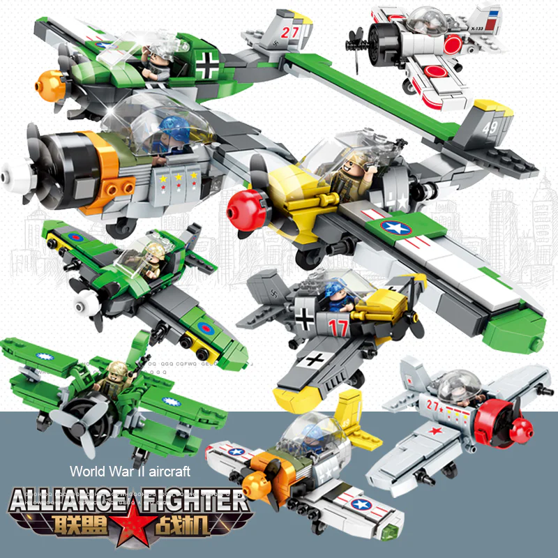 Unitary 6 Fire, BF-109, Zero, P-40, La-7, Hawk-III 巧乐童 TS88051 image 2