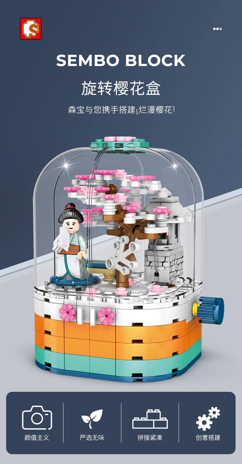 Cherry season: transparent light rotation box 森宝 SEMBO 601077 image 1