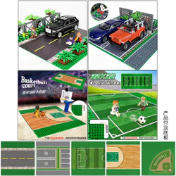 Multifunctional Court, 32x32 Bottom Plate, 5 Models: Asphalt Road, Parking Lot, Football Field, Basketball Court, Baseball Field