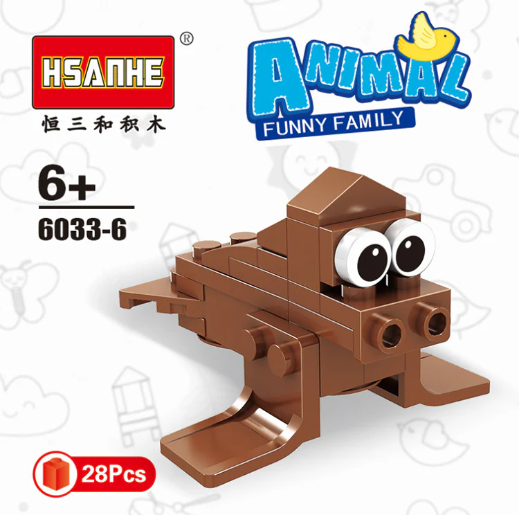 Creativity 10, sheep, bears, dragons, foxes, unicorns, seals, cows, parrots, penguins, cocks 恒三和 HSANHE/咔扣 CACO 6033 image 9