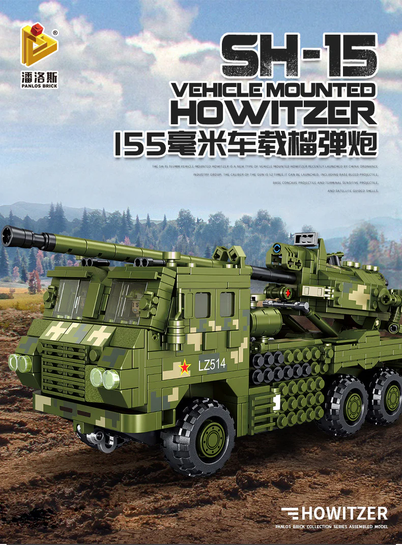 155MM VEHICLE SH-15 LOADED WITH GRENADE 潘洛斯 PANLOSBRICK 639003 image 1