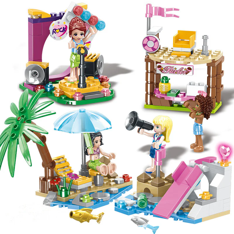 Good friend: Beachland, four. Yellow sand sunbath, seaside slides, wild song, seaside shop 双象 SX 3013-1
