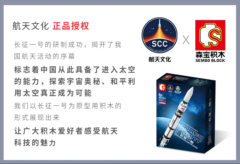 Explore the mystery of the universe: Long March 1 rocket 森宝 SEMBO 203305 image 5