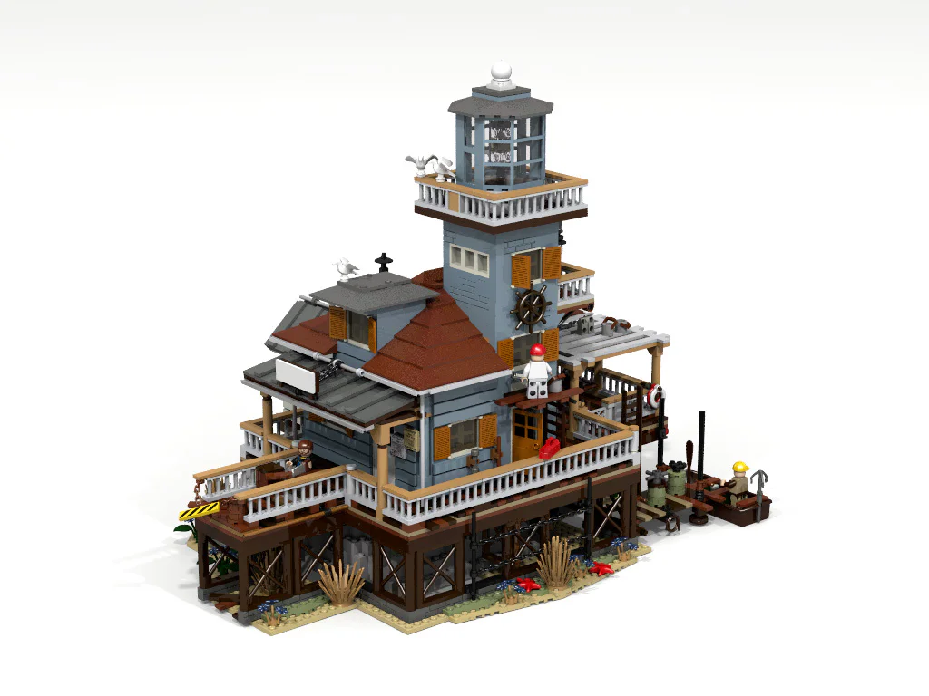 Street scene: Old Fisherman's Cottage: Lighthouse Fishing House 型玩模客 MORKMODEL 30105 image 2