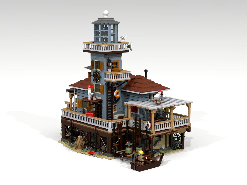 Street scene: Old Fisherman's Cottage: Lighthouse Fishing House 型玩模客 MORKMODEL 30105 image 3