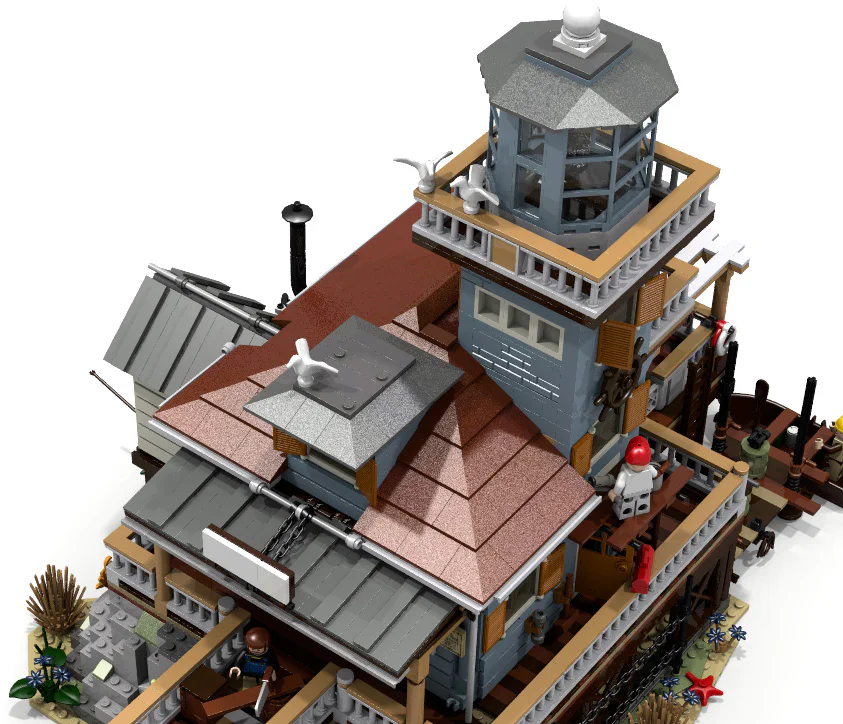 Street scene: Old Fisherman's Cottage: Lighthouse Fishing House 型玩模客 MORKMODEL 30105 image 10