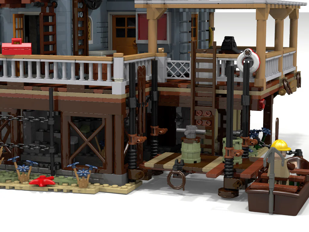 Street scene: Old Fisherman's Cottage: Lighthouse Fishing House 型玩模客 MORKMODEL 30105 image 14
