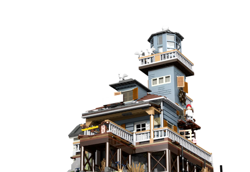 Street scene: Old Fisherman's Cottage: Lighthouse Fishing House 型玩模客 MORKMODEL 30105 image 19