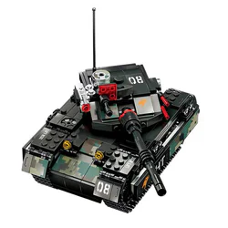 Building Brick Remote Control Military Tank