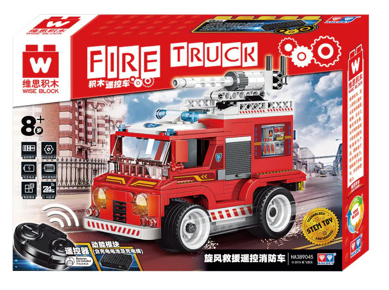 Whirlwind Rescue Remotes Fire Engine 维思积木 WISEBLOCK/奥迪双钻 HA389045 image 2
