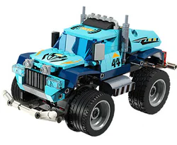 Remote Control Building Truck: 4 Models - City Police Car, Engineering Dump Truck, City Fire Engine, Military Off-Road Truck.