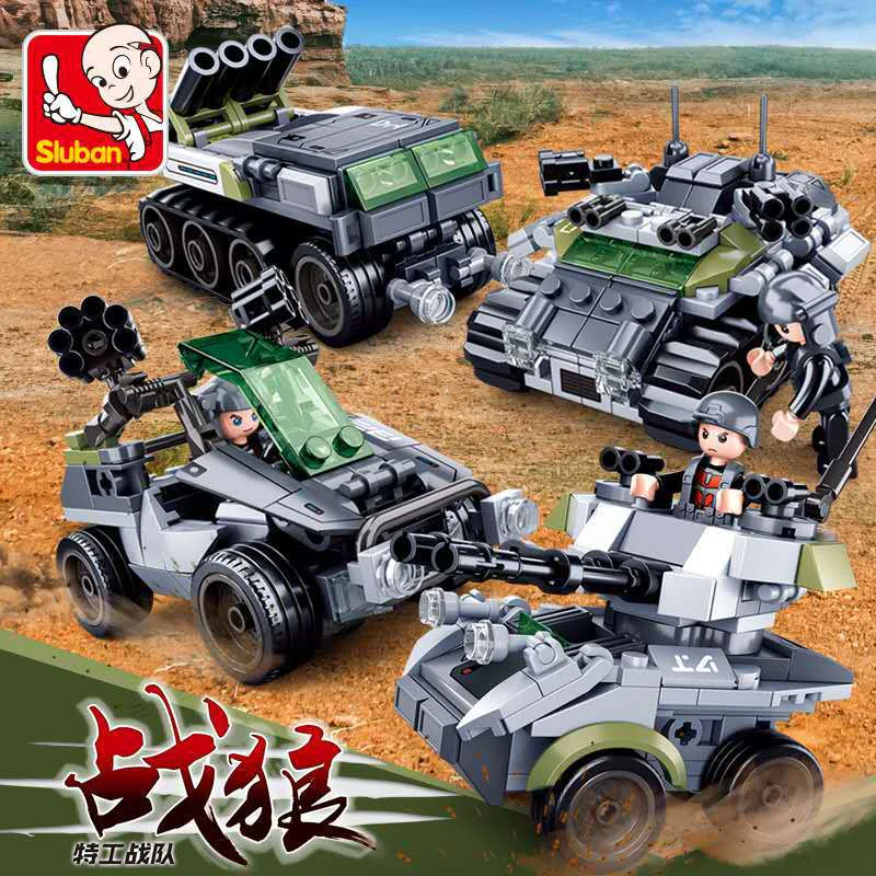 Combat Wolf: Pioneer Magnetic Riot Tank 4 Section 4 Wheeled electromagnetic tank, Infrared Reconnaissance Vehicle, Tracked Laser Combat Vehicle, Magnetic Rocket 小鲁班 Sluban M38-B0793A image 12