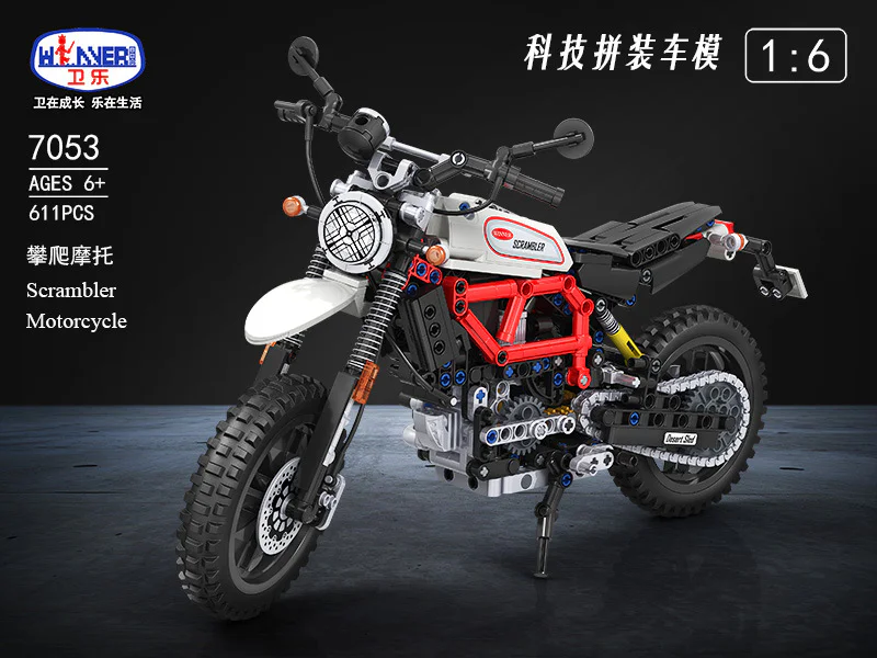 Technology in a car model: Climbing motorcycle 1:6 卫乐 Winner 7053 image 1