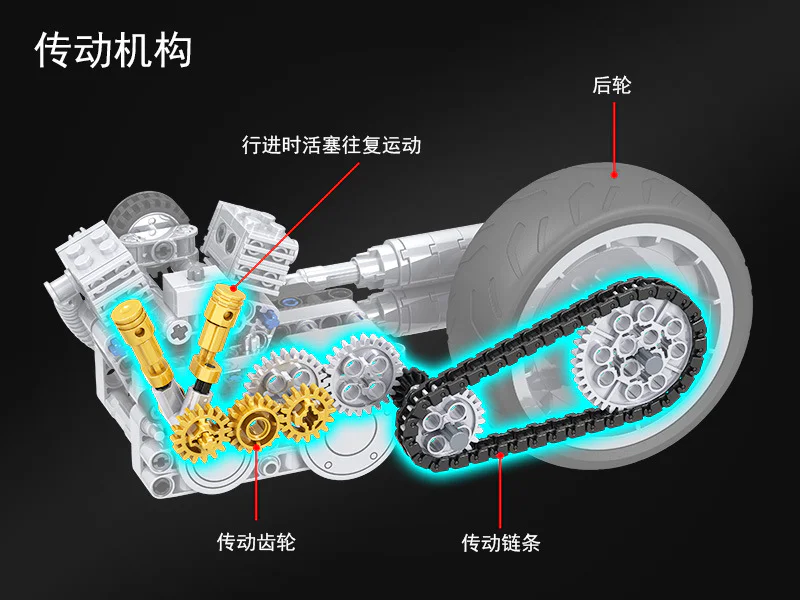 Technology assembly car model: American motorcycle Harley 1:6 卫乐 Winner 7049 image 7