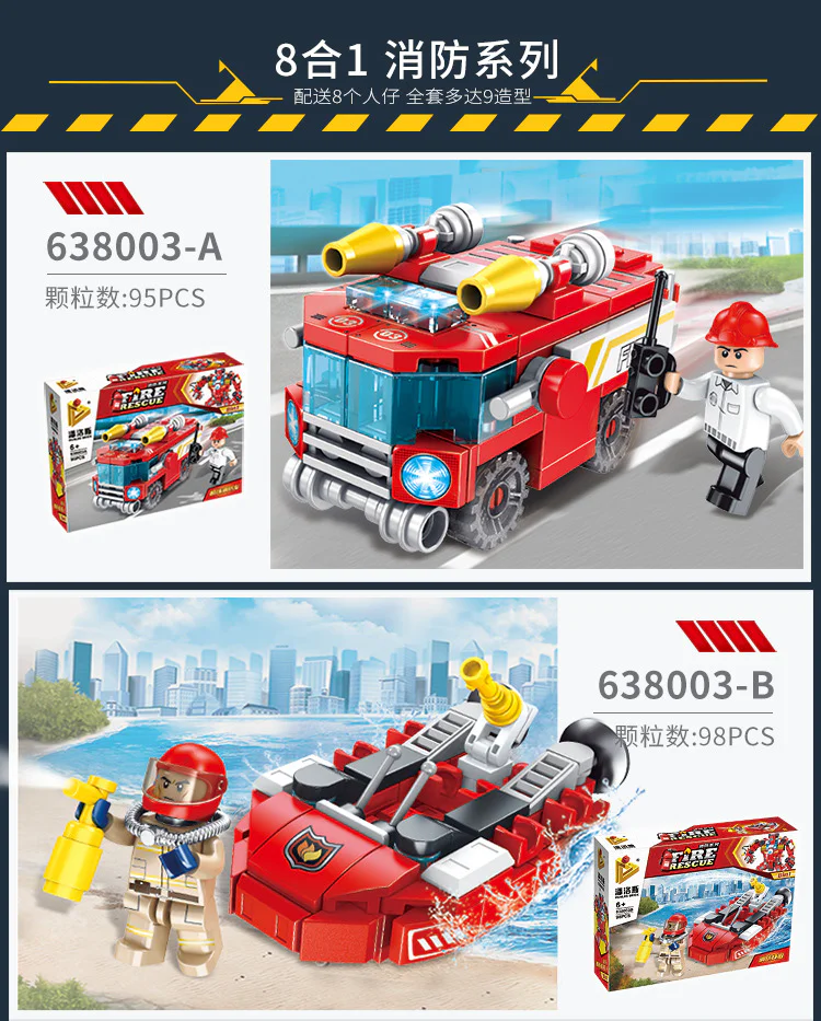 Firefighting: Firefighting Robot 8-Series Combination 潘洛斯 PANLOSBRICK 638003 image 4