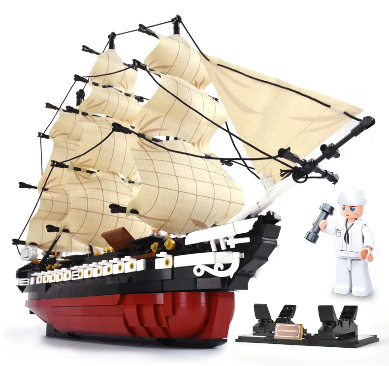 "Ji Zheng Mu Wang: Constitution-class Frigate 1:170" 小鲁班 Sluban M38-B0836 image 2