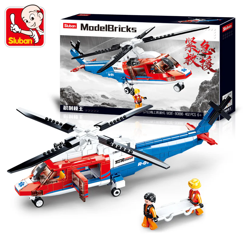 Emergency Rescue: S76D Offshore Rescue Helicopter 小鲁班 Sluban M38-B0886 image 4