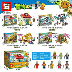 Plant vs Zombies 2: 4 Packs - Sky High Castle, Vulture's Castle, Graveyard, and Dino-Mite Times.