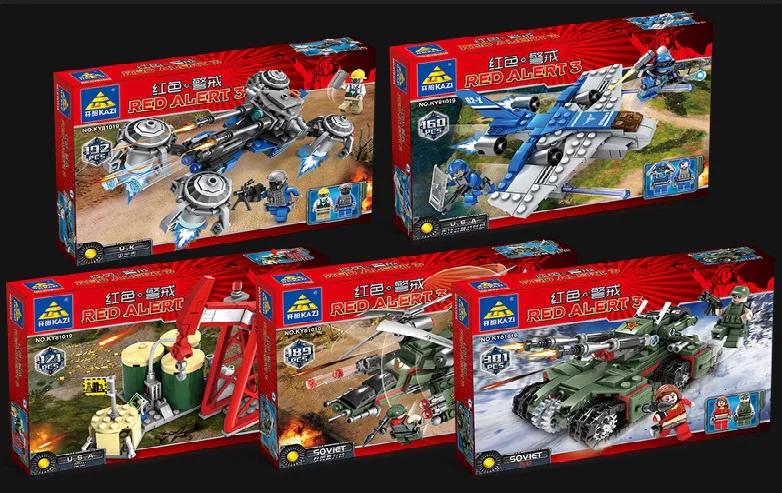 Red Alert: Peacekeeper, Vanguard Armored Boat Aircraft Carrier, Apocalypse Tank, Twin-Rotor Helicopter, Oil Field. 开智 KAZI/高博乐 GBL KY 81019-1 image 2