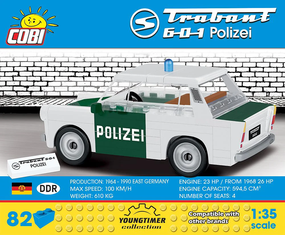 East German Trabant 601 Police Car COBI 24541 image 1