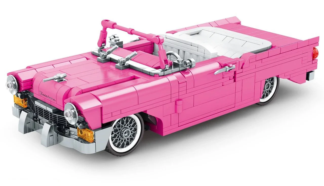 Scrambling: Chevy pink retro-convertible 8404