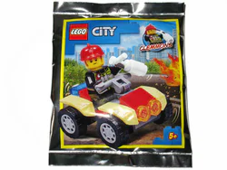 Firefighter with a quad bike.