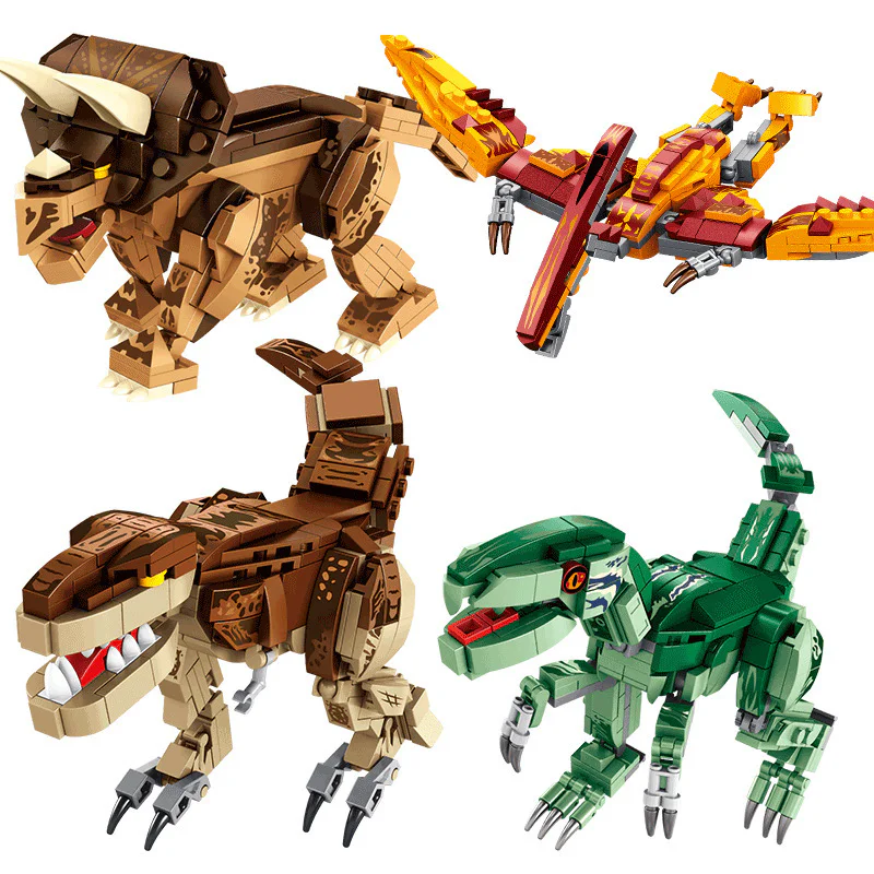 Dinosaurs: Pterodactyl, Velociraptor, Tyrannosaurus Rex, Triassic Dragon. 潘洛斯 PANLOSBRICK 612001A