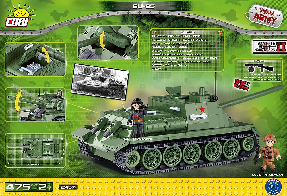 SU-85 SELF-PROPELLED ANTI-TANK GUN COBI 2467 image 1