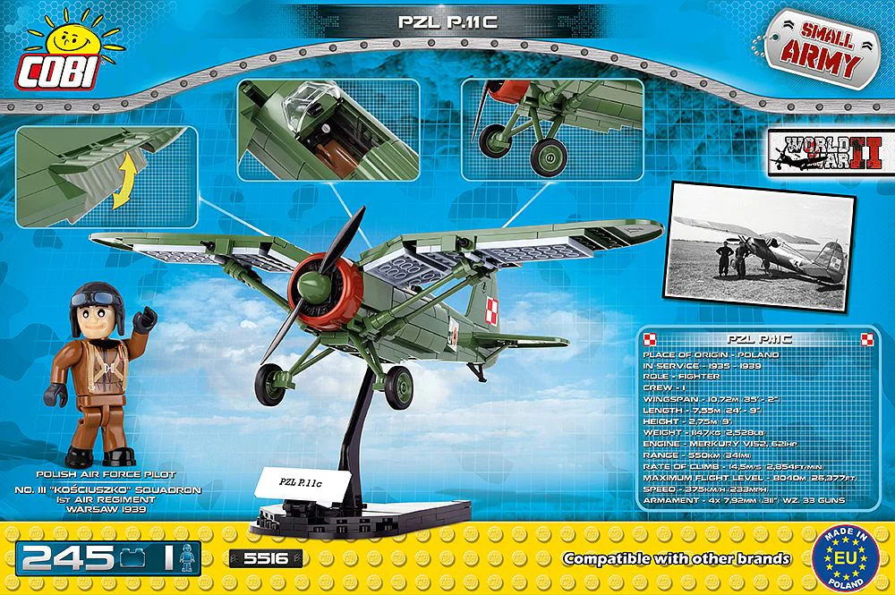 PZL P.11 COMBAT AIRCRAFT COBI 5516 image 1