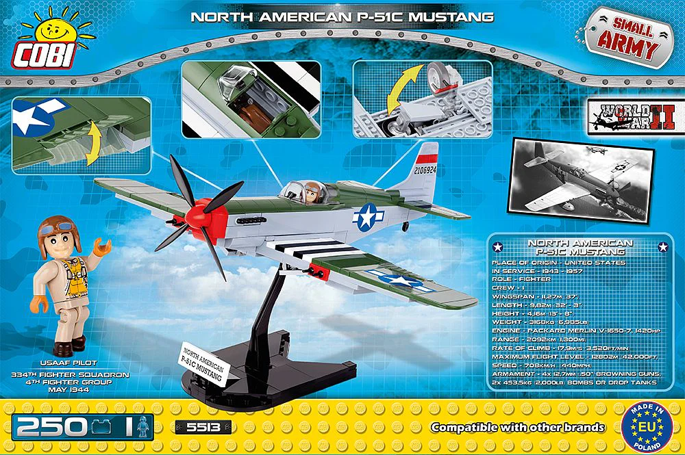 P-51 MUSTANG FIGHTER AIRCRAFT COBI 5513 image 1
