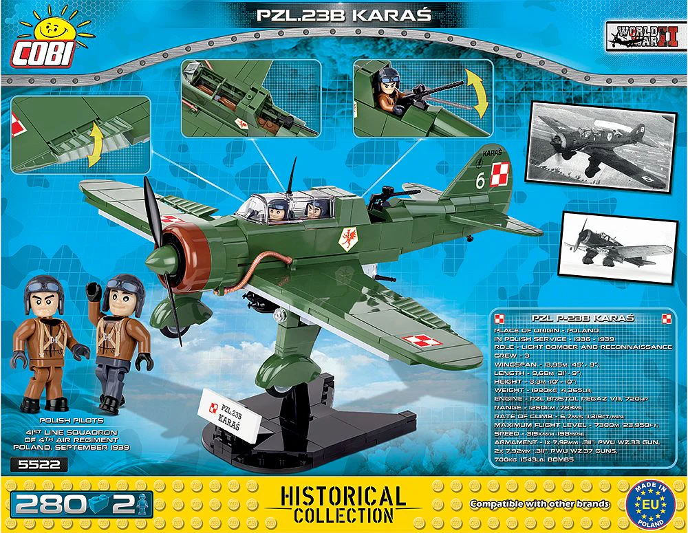 Polish PZL.23B Karaś fighter aircraft of 1930s. COBI 5522 image 1